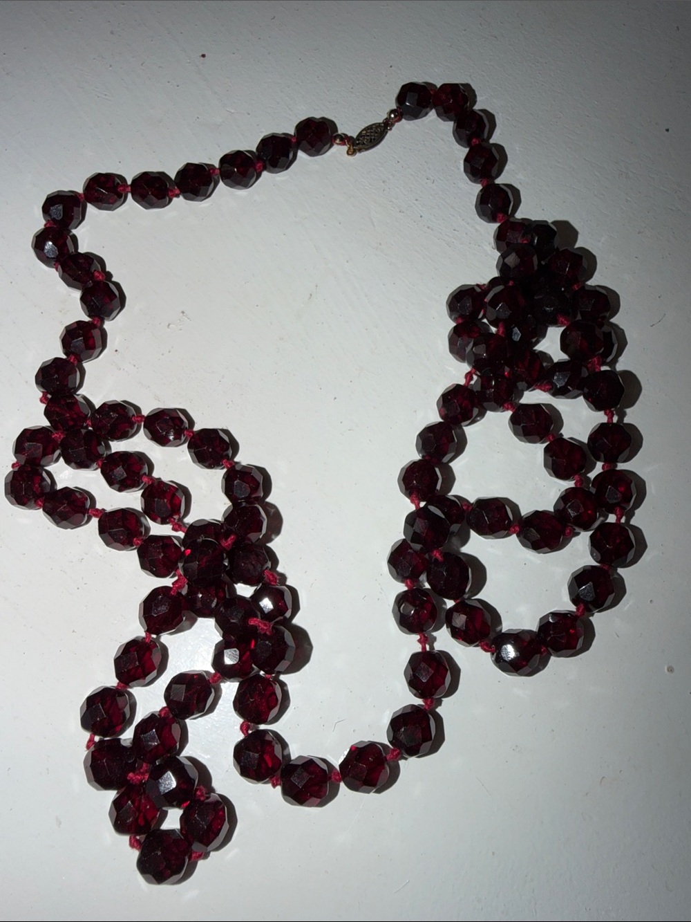 Deep Red Faceted garnet Necklace - Elegant Women's Jewelry